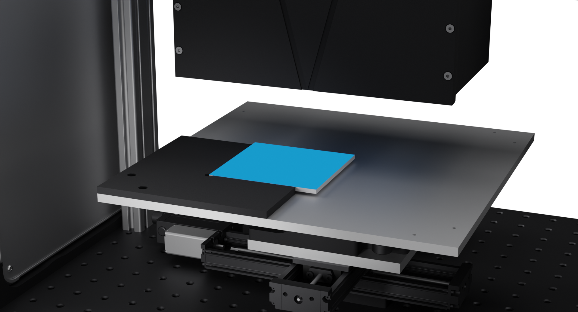 Chameleon device with a scan pattern overlaid on the sample surface